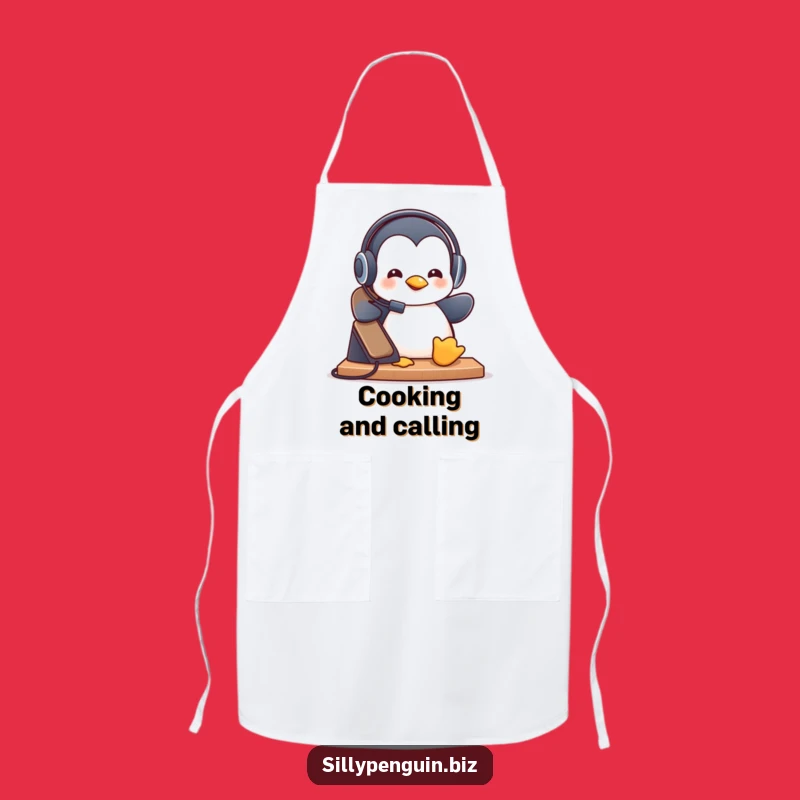Funny Penguin Receptionist Apron: Hilarious Greeting Gift