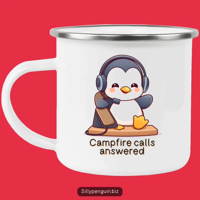 Funny Penguin Campfire Call Mug: Hilarious Outdoor Gift