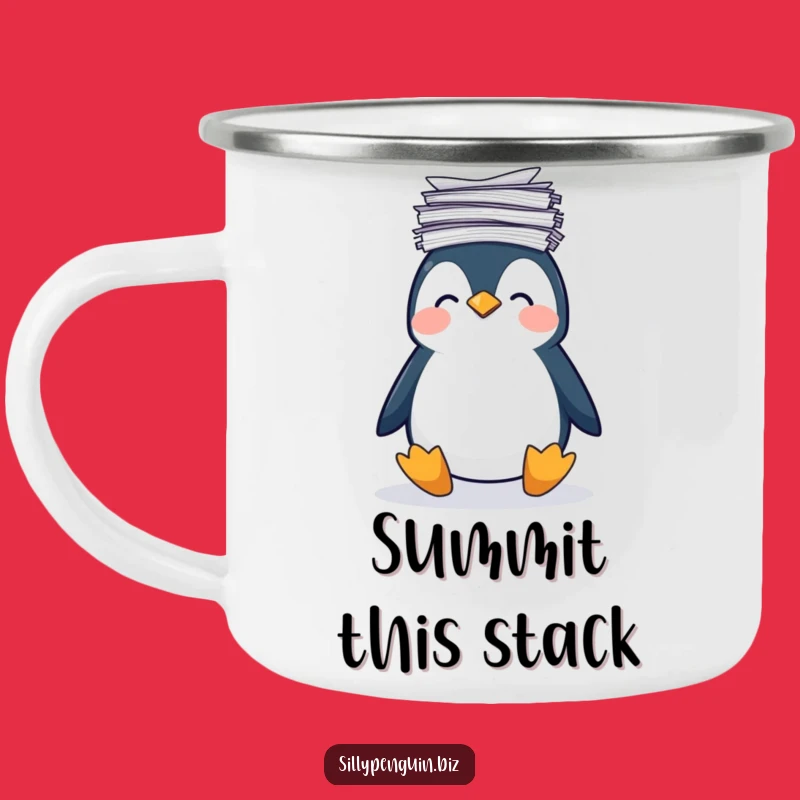 Funny Penguin Campfire Paperwork Mug: Hilarious Outdoor Gift