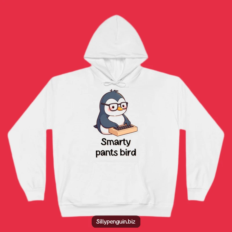 Funny Penguin Typing Hoodie - Cozy Smart Nerd Comfort Gift
