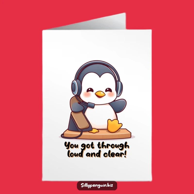 Free Printable Penguin Busy Bee Card: Congrats Downloadable Gift for Go-Getters