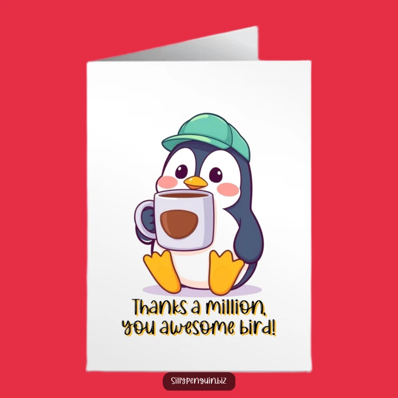 Free Printable Penguin Thank You Card: Cubicle Worker Funny Downloadable Gift