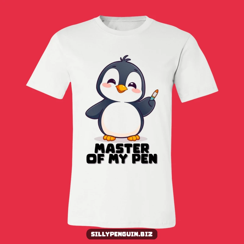 Funny Penguin Pen Master T-Shirt: Hilarious Gift for Office Personalities