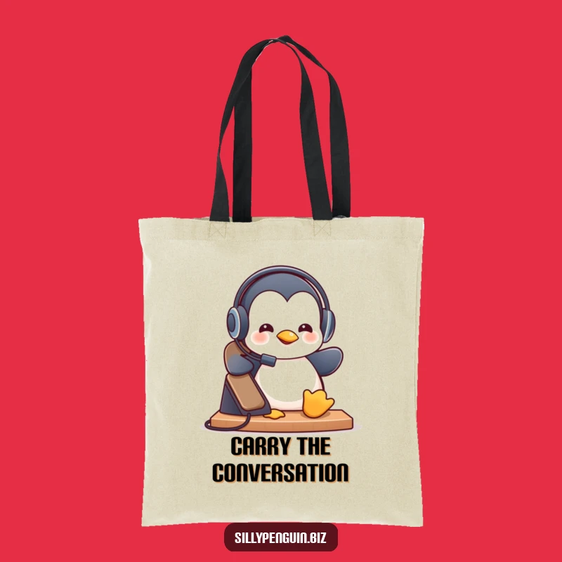 Funny Penguin Customer Service Tote Bag: Hilarious Gift for Chatty Cathy's